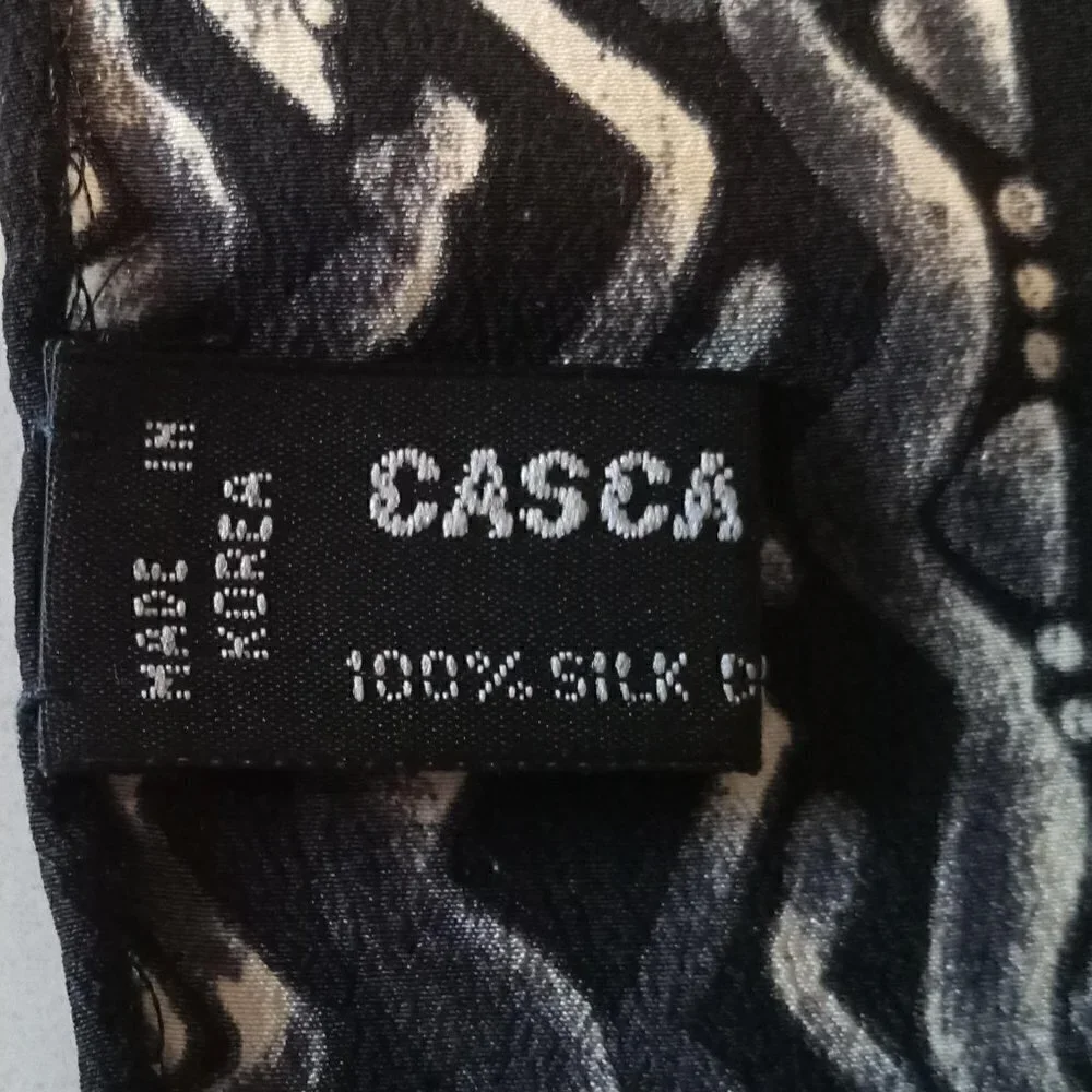 Vintage Casca Silk Print Oblong Scarf